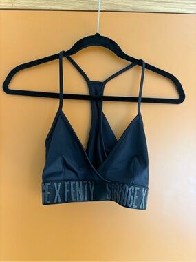 Savage X Fenty Black Racerback Bralette with Logo Band